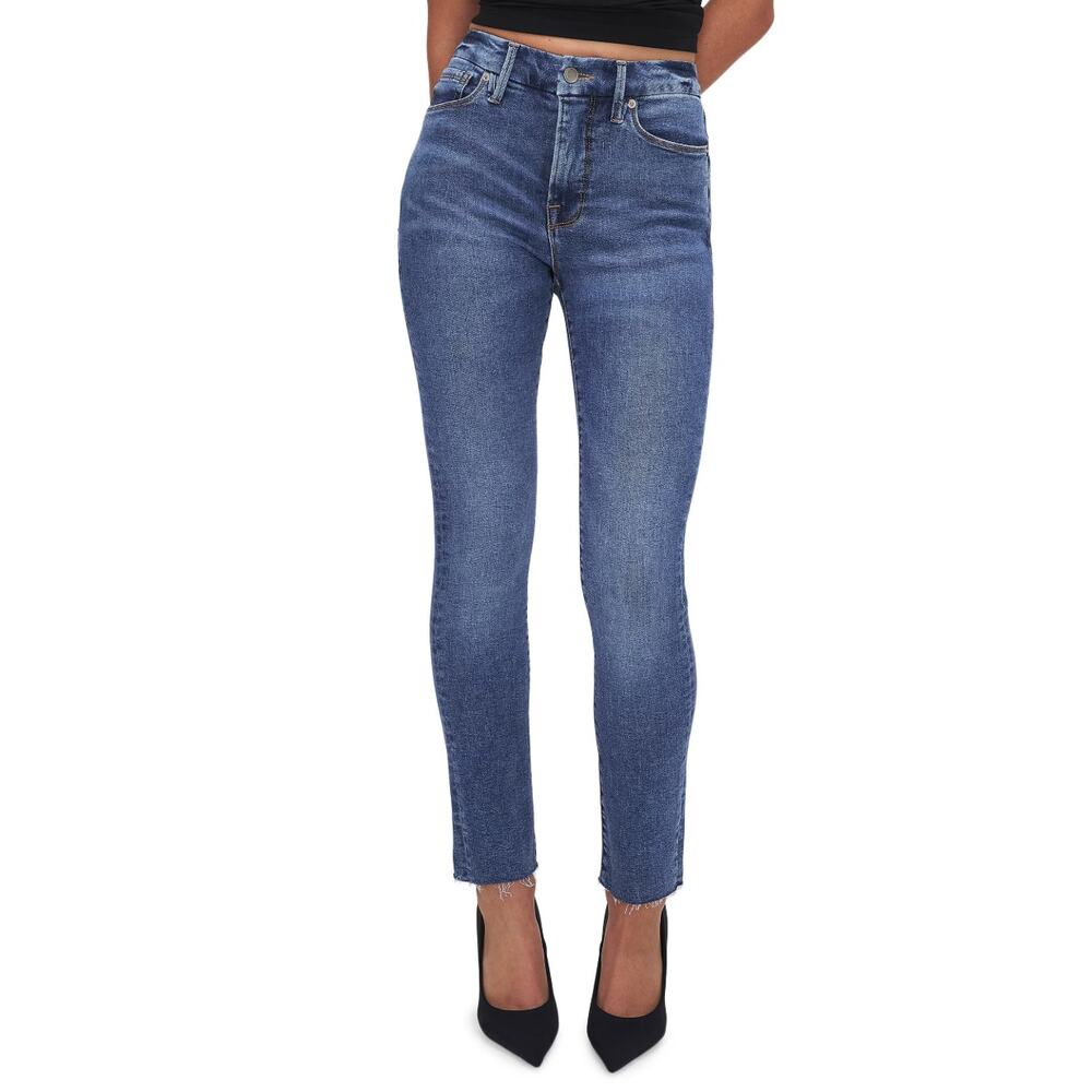 NWOT Good American Good Legs Cig Raw-Edge Distressed Jeans - 8